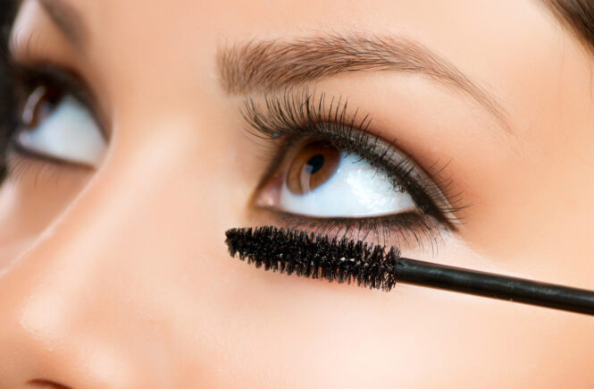 Mascara Applying. Makeup Closeup. Eyes Make-up